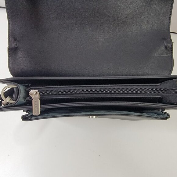 Pixie Mood Black Vegan Leather Crossbody Bag – 10"x8"x3" Minimalist Design - Picture 10 of 15